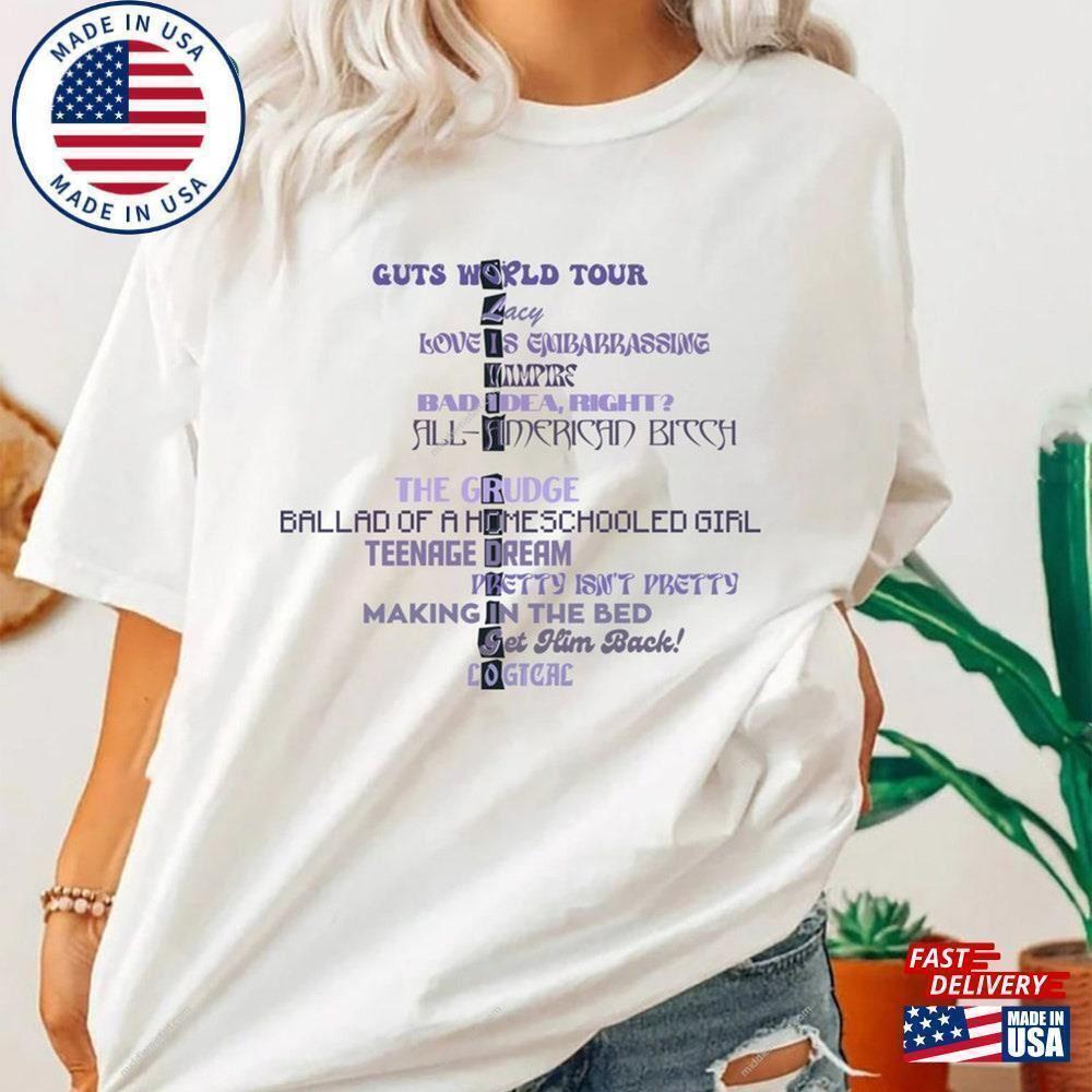 Olivia Rodrigo Guts World Tour Shirt Concert Classic